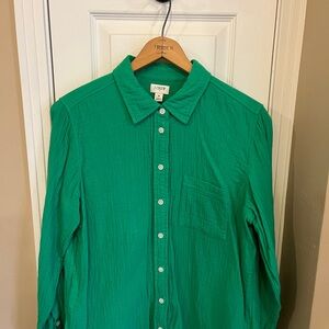 J. Crew  women’s Green Guaze Shirt